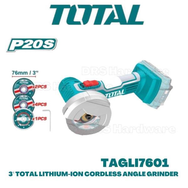 Total TAGLI7601 صاروخ شحن 20 فولت 3 انش بدون بطاريات مع فيابرقص ودسك