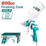 TOTAL TAT10601 HVLP Spray gun 600cc فرد رش دهان + أساس فاله 1.5 ملم طاسه علويه