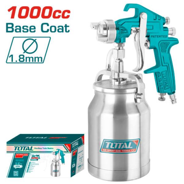 Total TAT11002 Air spray gun 1000cc فرد رش دهان أساس فاله 1.8 ملم طاسه سفليه