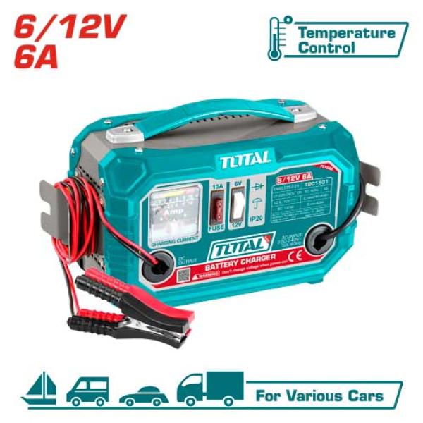 Total TBC1501 شاحن بطاريات سيارة 12-6 فولت 6 امبير