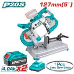 Total TBSLI201272 منشار شله 127ملم شحن مع بطاريات 4 امبير عدد 2 وشاحن