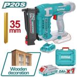 Total TCBNLI3606 فرد طخ مسامير شحن للخشب 20 فولت مع بطارية وشاحن