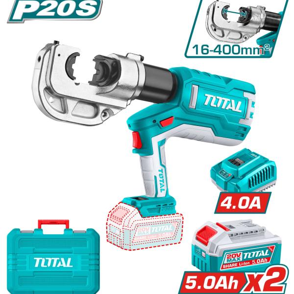 Total TCTLI2005 مكبس راسيات شحن 20 فولت مع بطارية 5 أمبير وشاحن 16-400 ملم 