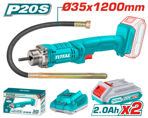 Total TCVLI2023013 رجاج باطون شحن مع 2 بطارية 2 امبير وشاحنBouton specifications:Φ35x120mm