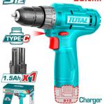 Total TDLI12428 درل شحن 12 فولت مع بطارية بدون شاحن