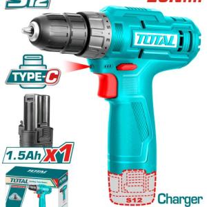 Total TDLI12428 درل شحن 12 فولت مع بطارية بدون شاحن