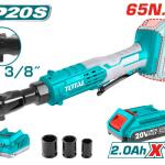 Total TDRLI206015 Lithium-ion drive ratchet طرطيقة شحن 20 فولت مع بطارية وشاحنSquare drive:3/8"- Max torque:65NM