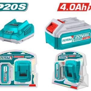 Total TFBCPK1214 بطارية 20 فولت 4 أمبير + شاحن سريع
