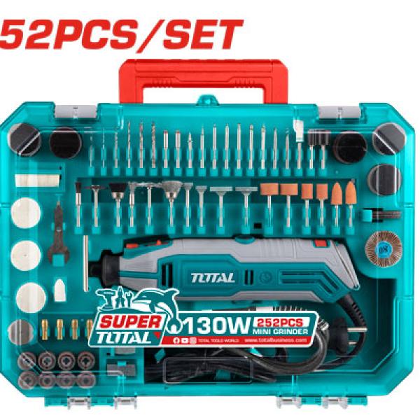 Total TG5133261 درمل 130 واط مع طقم اكسسورات 252 قطعة
