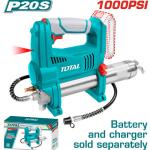 Total TGGLI2010 Lithium-ion grease gun فرد شحمة شحن 20 فولت بدون بطارية وشاحنPressure: 10,000 psi (690 bar)