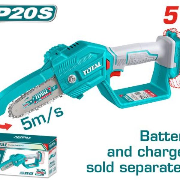 Total TGSLI2058 منشار شجر جنزير شحن 5 انش 20 فولت بدون بطارية وشاحن