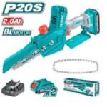 Total TGSLI20683 Lithium-Ion Mini Chain saw منشار تقليم شجر شحن 20 فولت 6 انش مع بطارتين وشاحن