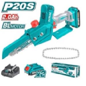 Total TGSLI20683 Lithium-Ion Mini Chain saw منشار تقليم شجر شحن 20 فولت 6 انش مع بطارتين وشاحن