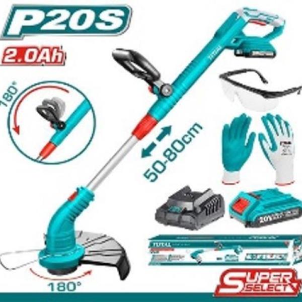 Total TGTLI20301 Lithium-ion grass trimmer ماكنة جز وقص حواف العشب شحن 20 فولت مع بطارية 2 أمبير وشاحن