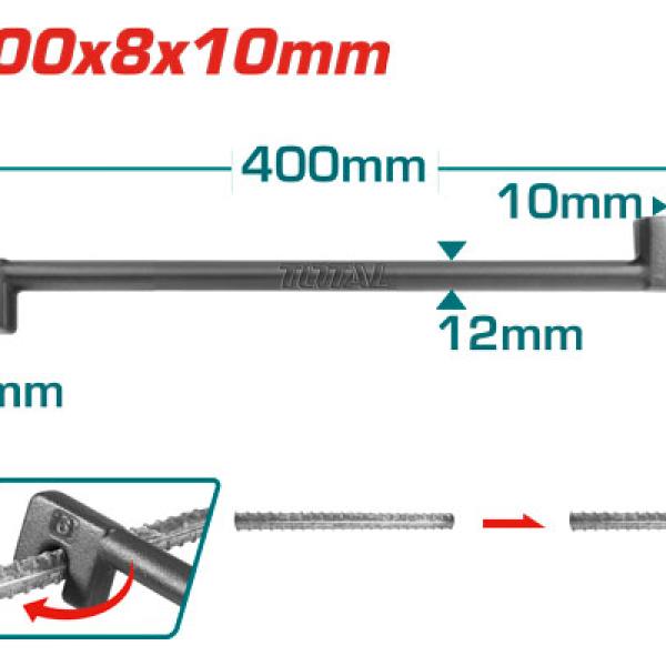 Total THBEB08102 Bending Bar 8mm&10mm مفتاح طعج حديد 8+10 ملم