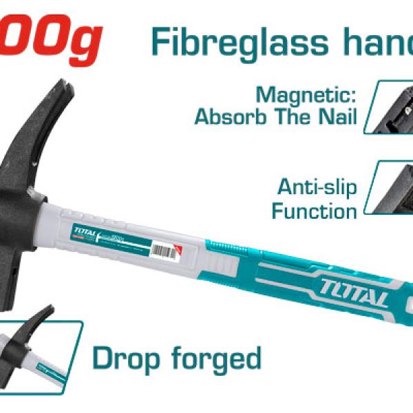 Total THCHIT7006 French type claw hammer（Converse handle) شاكوش طوبار يد فيبر