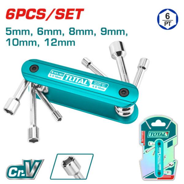 Total THFND061 6 Pcs folding nut driver set طقم عده دراجة طوي