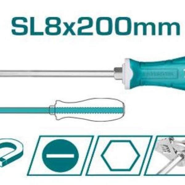 Total THGS82006 Slotted go-through screwdriver مفك ضرب عادي 8*200