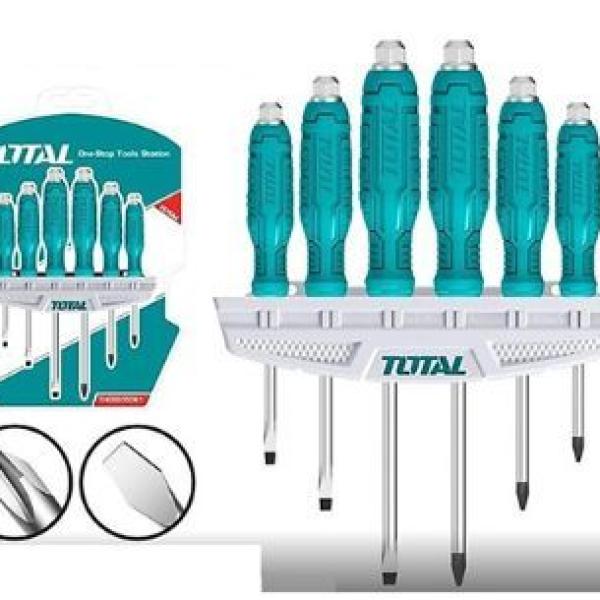 Total THGSS35061 6Pcs go-through screwdriver set طقم مفكات ضرب