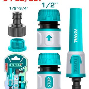 Total THHCS05122 5 Piece Twist Nozzle set طقم كوبلينج زراعي 5 قطع مع رشاش مستقيم