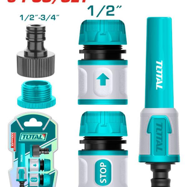 Total THHCS05122 5 Piece Twist Nozzle set طقم كوبلينج زراعي 5 قطع مع رشاش مستقيم