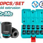 Total THISTD12101 طقم بوكس اسود 1/2 انش قياس 10-24 