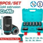 Total THKISD34082L طقم بوكس اسود طويل 3/4 انش 8 قطع 26-38 ملم