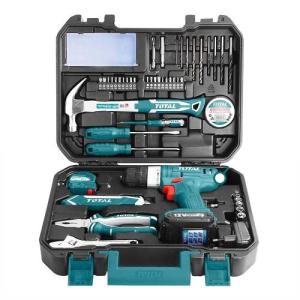 Total THKTHP11282 128 Pcs Tools Set درل شحن 12 فولت مع 128 قطعة عدة