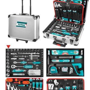 Total THKTHP21476 صندوق عدة كامل شنطة المنيوم مع عجال 147 قطعة