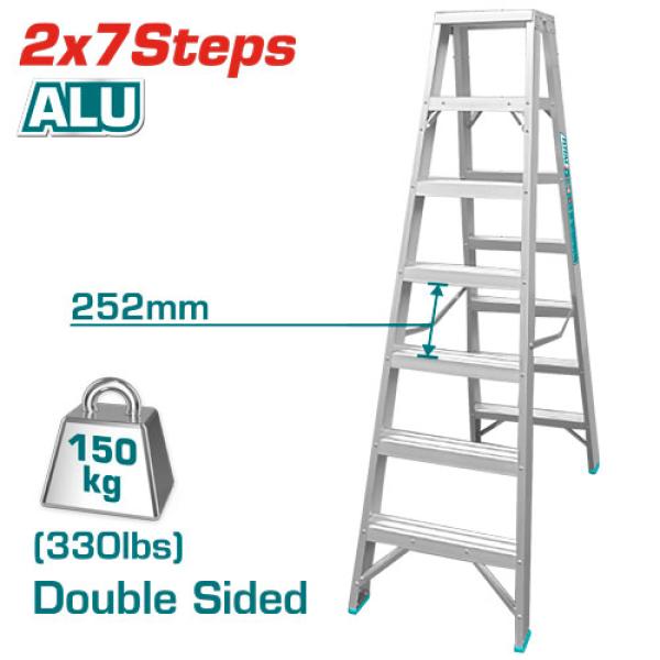 Total THLAD01071 سلم المنيوم مزدوج 7 درجات