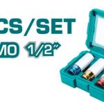 TOTAL THMLNS031 3Pcs 1/2" Non-Marring Lug Nut Socket Set طقم بوكس جنط المنيوم