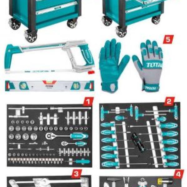 TOTAL THPTCS71621 162 Pcs Tool Chest Set عرباية عدد متكاملة 162 قطعة