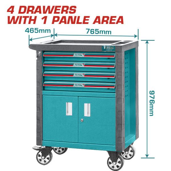 Total THRC01041 جزانة عدة 4 جوارير مع درفتين