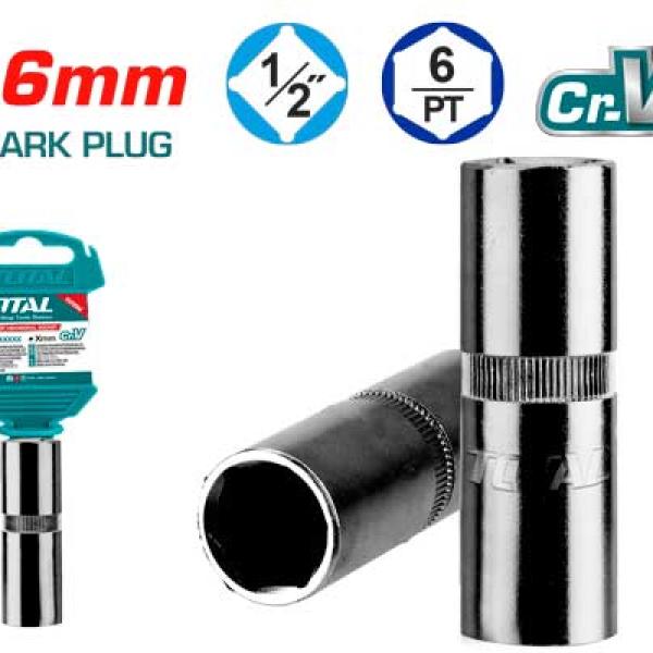 TOTAL THSPS12166 1/2" Spark Plug Socket 16mm بوكس بوجية