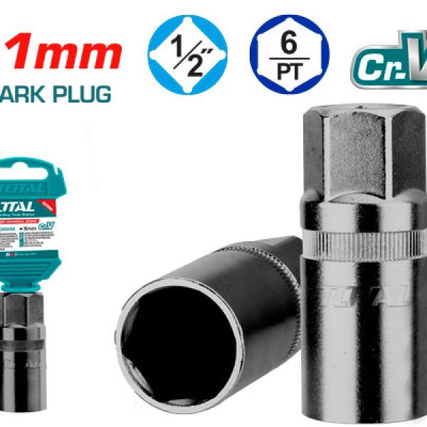 TOTAL THSPS12216 1/2" Spark Plug Socket 21mm بوكس بوجية