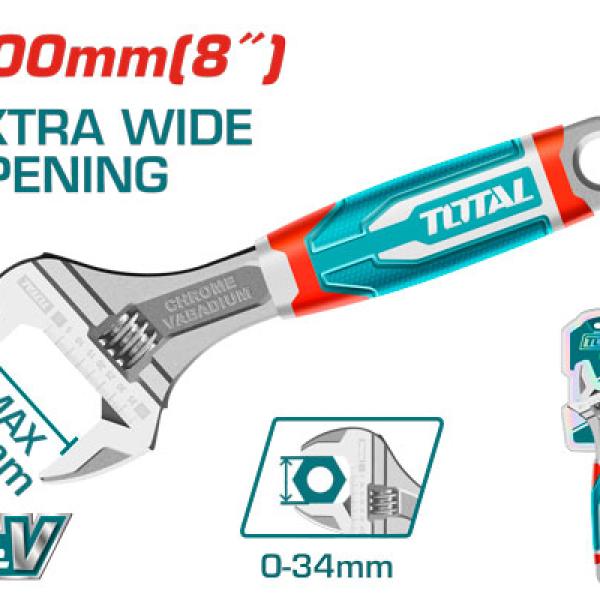 TOTAL THT101086 Adjustable wrench 8" مفتاح موليت