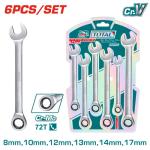 Total THT102RK566 طقم شق رنج طقطيقة 6 قطع قياس 8-17 ملم