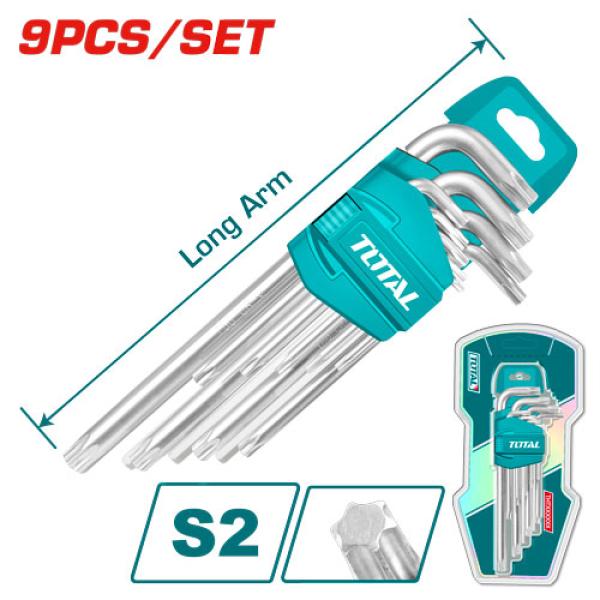 TOTAL SET TORX KEY 9 PCS طقم الن كي مشرنف وسط
