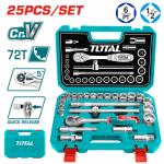 TOTAL THT121251 25PCS 1/2" socket set طقم بوكس 25 قطعة