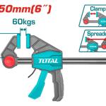 Total THT1340601 Quick bar clamps 6" مربط نجارين اتوماتيك
