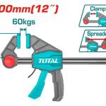 Total THT1340602 Quick bar clamps 12" مربط نجارين اتوماتيك
