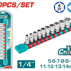 Total THT1411023 طقم بوكسات 1/4 أنش 10 قطع 5-14 ملم