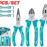 Total THT1K0301 3pcs Pliers set طقم زرادية عادي + بوز + قطاعة