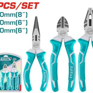Total THT1K0301 3pcs Pliers set طقم زرادية عادي + بوز + قطاعة