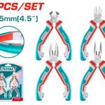 Total THT1K0404 4 Pcs mini pliers set طقم زراديات الكتروني 4.5 انش 4 قطع