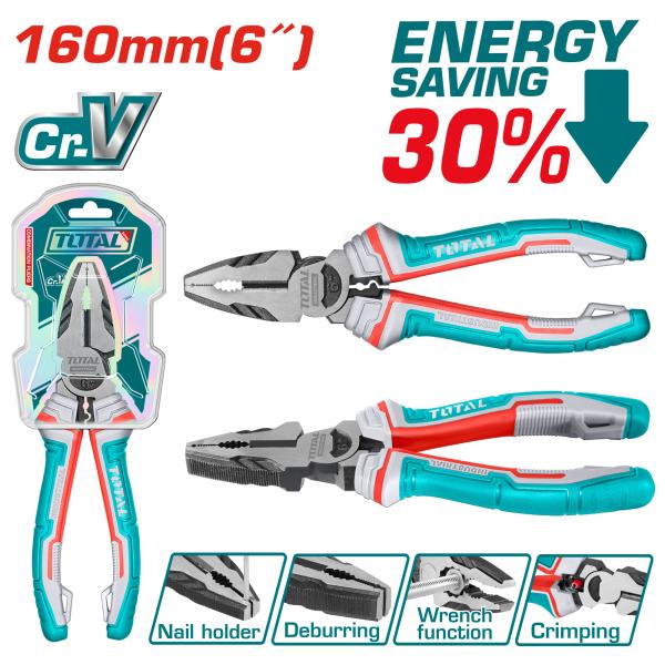 TOTAL THT210606S High leverage combination pliers 6" زرادية ثقيلة صناعي