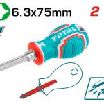 TOTAL THT250216 2 IN 1 Screwdriver set مفك قلاب طبة قصير
