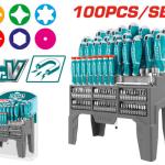 Total THT2506100 طقم مفكات مع راسيات 100 قطعة