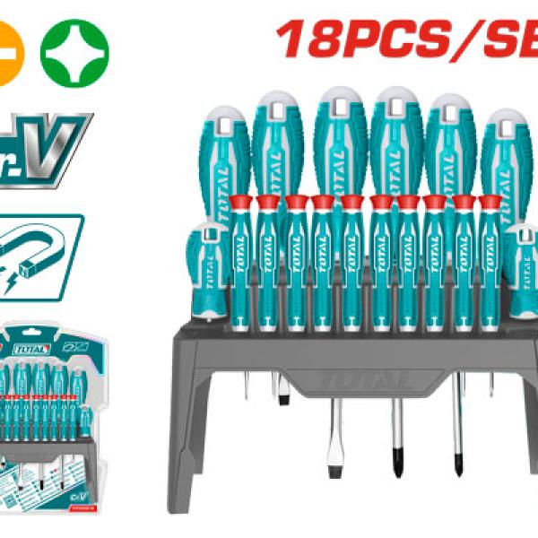 TOTAL THT250618 18 PCS SCREWDRIVER SET طقم مفكات 18 قطعة