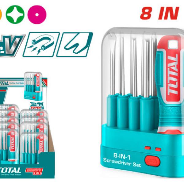 TOTAL THT250906 INTERCHANGEABLE SCREWDRIVER SET 9 PCS طقم مفكات 9 قطع